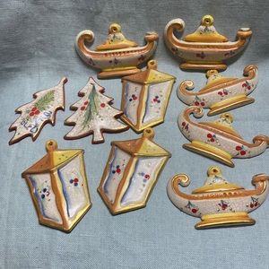 10 vintage Veneto Flair Christmas Ornaments